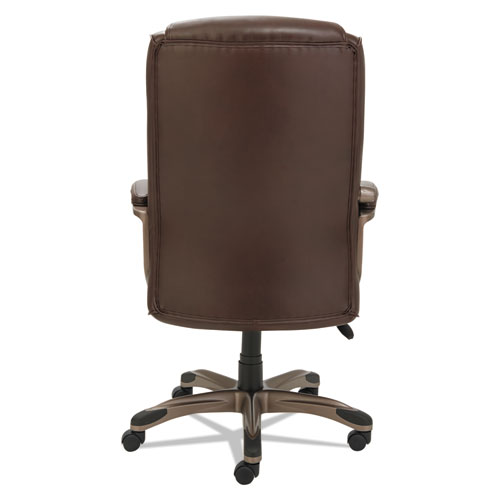 Picture of Alera Veon Series Executive High-Back Bonded Leather Chair, Supports Up to 275 lb, Brown Seat/Back, Bronze Base