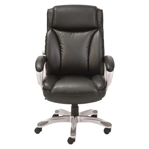 Picture of Alera Veon Series Executive High-Back Bonded Leather Chair, Supports Up to 275 lb, Black Seat/Back, Graphite Base