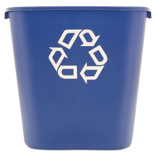 Deskside+Recycling+Container%2C+Medium%2C+28.13+qt%2C+Plastic%2C+Blue
