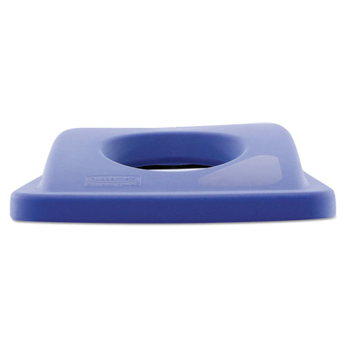Picture of Lid for Slim Jim Bottle Recycling Container, 20.38w x 11.38d x 2.75h, Blue