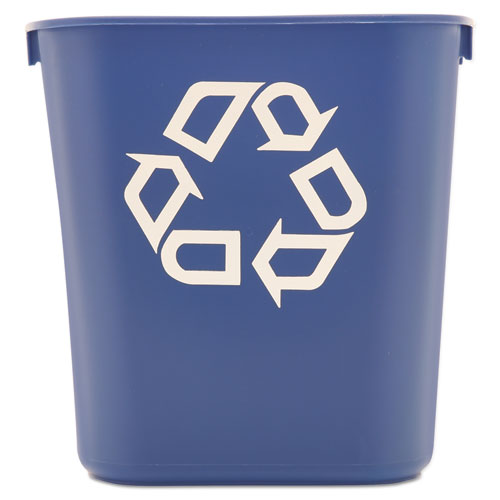 Deskside+Recycling+Container%2C+Small%2C+13.63+qt%2C+Plastic%2C+Blue