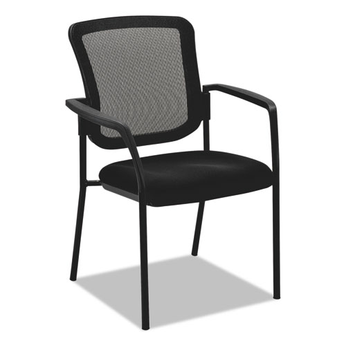 Picture of Alera Elusion Series Mesh Back Stacking Guest Chair, 26" x 25.6" x 36.2", Black Seat, Black Back, Black Base