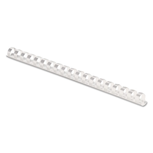 Picture of Plastic Comb Bindings, 3/8" Diameter, 55 Sheet Capacity, White, 100/Pack