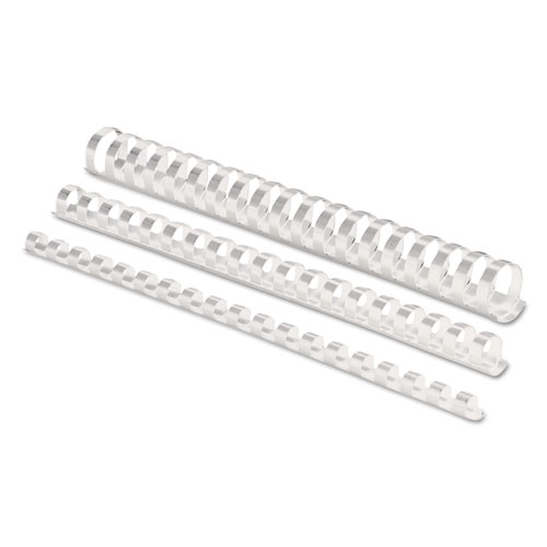 Picture of Plastic Comb Bindings, 1/2" Diameter, 90 Sheet Capacity, White, 100/Pack