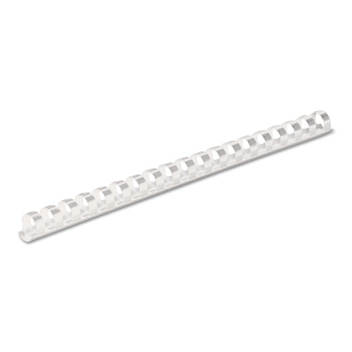 Picture of Plastic Comb Bindings, 1/2" Diameter, 90 Sheet Capacity, White, 100/Pack