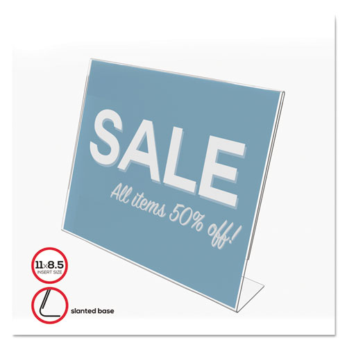 Picture of Classic Image Slanted Sign Holder, Landscaped, 11 x 8.5 Insert, Clear