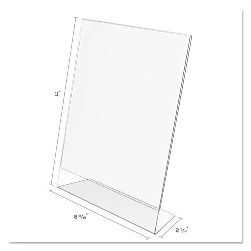 Picture of Classic Image Slanted Sign Holder, Portrait, 8.5 x 11 Insert, Clear