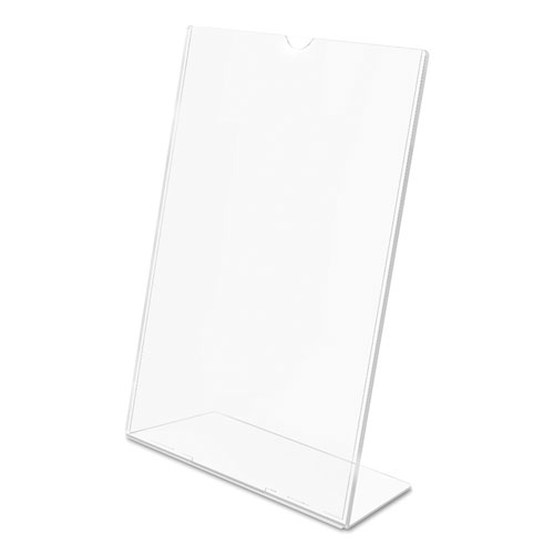 Picture of Superior Image Slanted Sign Holder, Portrait, 8.5 x 11 Insert, Clear