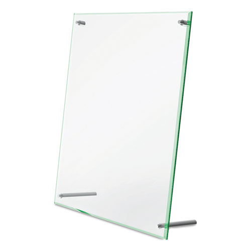 Picture of Superior Image Beveled Edge Sign Holder, Letter Insert, Clear/Green-Tinted Edges