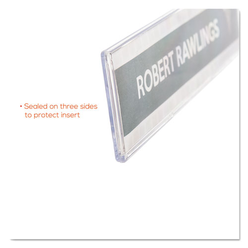 Picture of Superior Image Cubicle Nameplate Sign Holder, 8.5 x 2 Insert, Clear