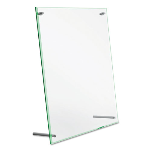 Picture of Superior Image Beveled Edge Sign Holder, Letter Insert, Clear/Green-Tinted Edges