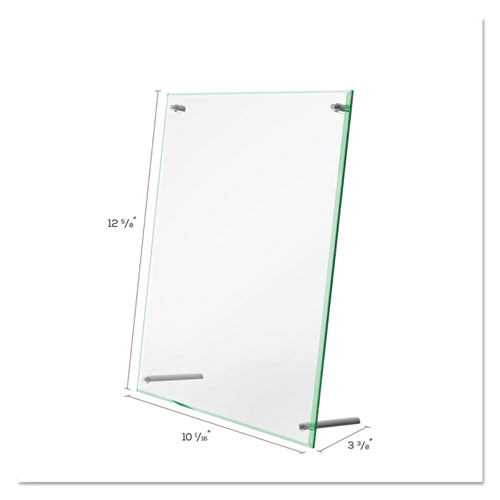 Picture of Superior Image Beveled Edge Sign Holder, Letter Insert, Clear/Green-Tinted Edges