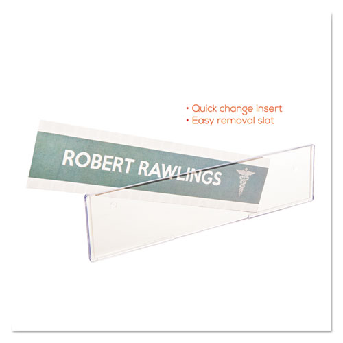 Picture of Superior Image Cubicle Nameplate Sign Holder, 8.5 x 2 Insert, Clear