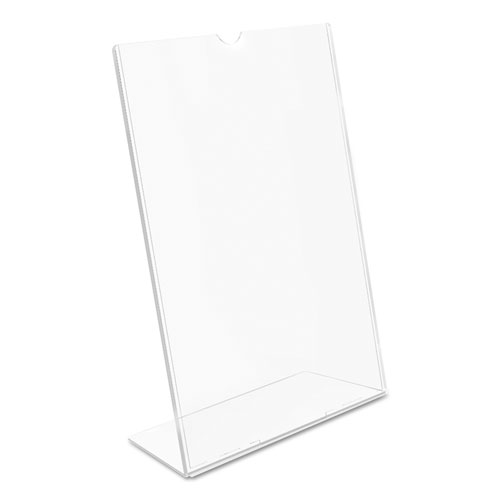 Picture of Superior Image Slanted Sign Holder, Portrait, 8.5 x 11 Insert, Clear