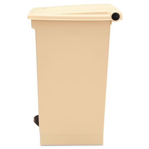 Picture of Indoor Utility Step-On Waste Container, 12 gal, Plastic, Beige