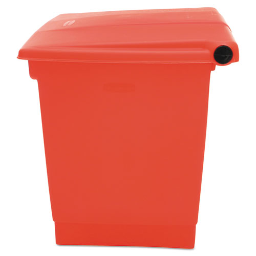 Picture of Indoor Utility Step-On Waste Container, 8 gal, Plastic, Red