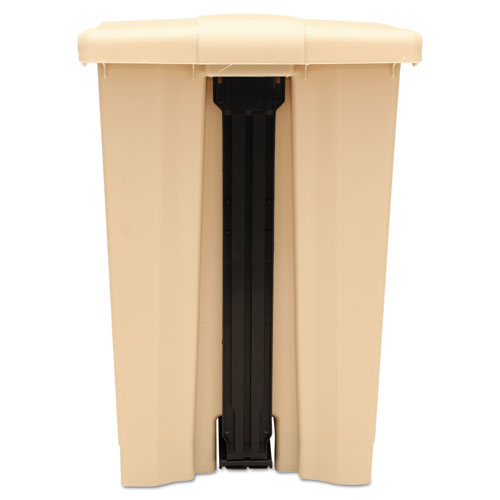 Picture of Indoor Utility Step-On Waste Container, 12 gal, Plastic, Beige