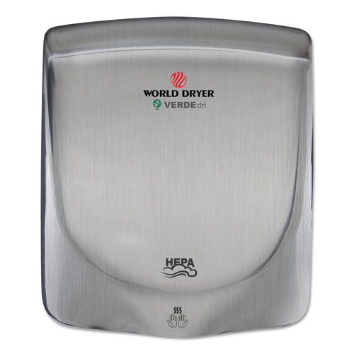 Picture of VERDEdri Hand Dryer, 110-240 V, 13.38 x 11.75 x 4, Stainless Steel, Brushed