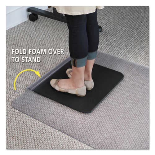 Sit Or Stand Mat For Carpet Or Hard Floors, 36 X 53 With Lip, Clear/black