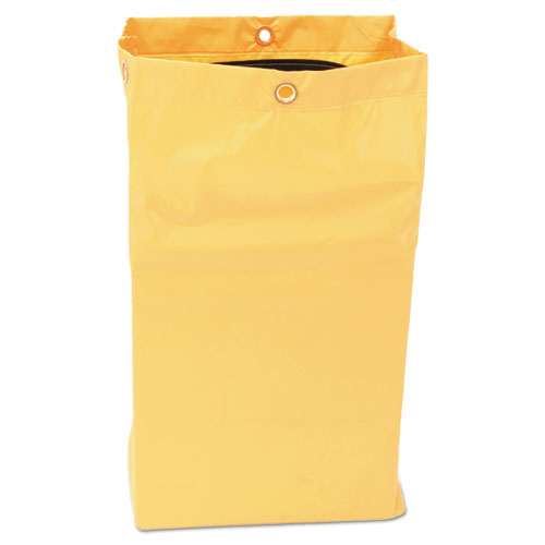 Picture of Zippered Vinyl Cleaning Cart Bag for Rubbermaid Commercial 6173-88, 24 gal, 17.25" x 10.5" x 30.5", Yellow