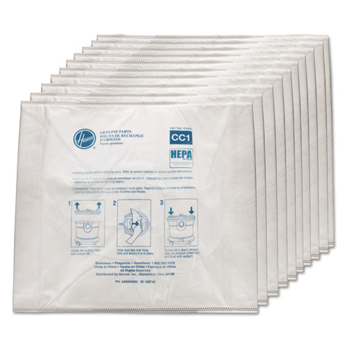 Picture of Disposable Vacuum Bags, HEPA CC1, 10/Pack