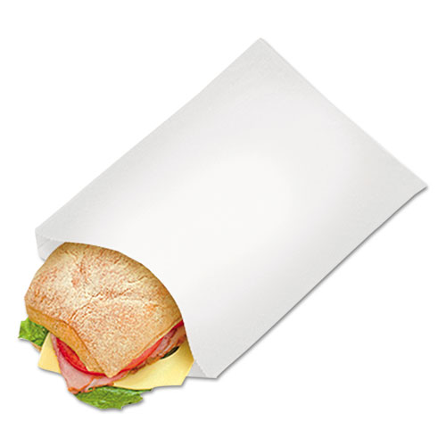 Picture of Grease-Resistant Single-Serve Bags, 6.5" x 1" x 8", White, 2,000/Carton