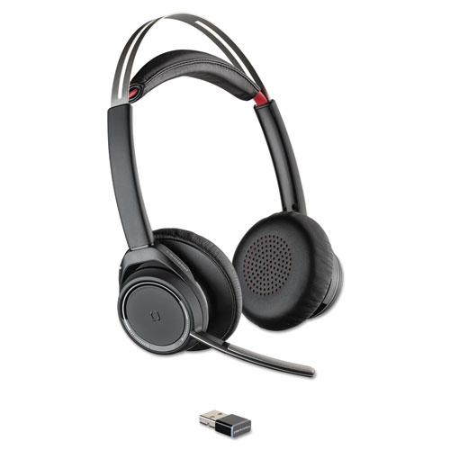 Picture of Voyager Focus UC Binaural Over The Head Bluetooth Headset System with Active Noise Canceling, Black