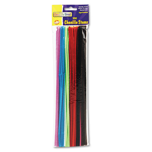 Picture of Regular Stems, 12" x 4 mm, Metal Wire, Polyester, Assorted, 100/Pack