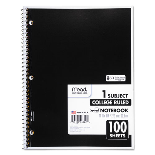 Spiral+Notebook%2C+3-Hole+Punched%2C+1-Subject%2C+Medium%2FCollege+Rule%2C+Randomly+Assorted+Cover+Color%2C+%28100%29+11+x+8+Sheets