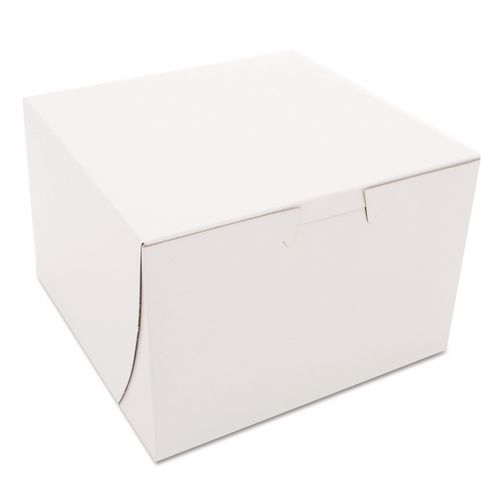 Picture of White One-Piece Non-Window Bakery Boxes, 6 x 6 x 4, White, Paper, 250/Bundle