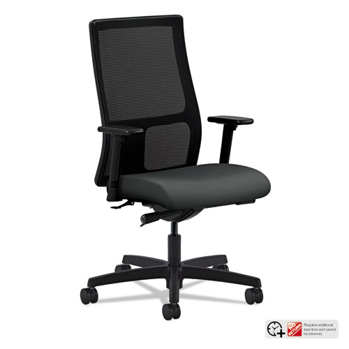 Picture of Ignition Series Mesh Mid-Back Work Chair, Supports Up to 300 lb, 17.5" to 22" Seat Height, Iron Ore Seat, Black Back/Base