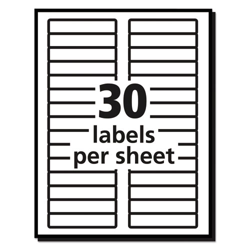 Picture of Permanent TrueBlock File Folder Labels with Sure Feed Technology, 0.66 x 3.44, White, 30/Sheet, 50 Sheets/Box