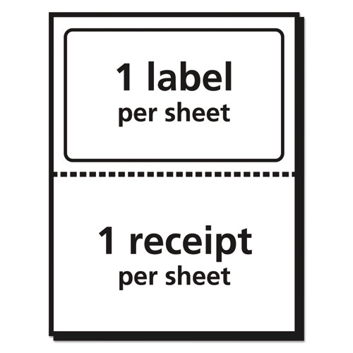 Picture of Shipping Labels with Paper Receipt and TrueBlock Technology, Inkjet/Laser Printers, 5.06 x 7.63, White, 50/Pack