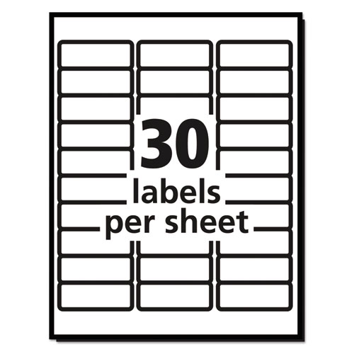 Picture of Easy Peel Mailing Address Labels, Laser, 1 x 2 5/8, White, 3000/Box