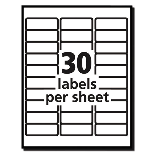 Picture of Easy Peel Mailing Address Labels, Laser, 1 x 2 5/8, White, 750/Pack