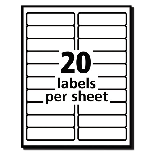 Picture of Easy Peel Mailing Address Labels, Laser, 1 x 4, White, 2000/Box