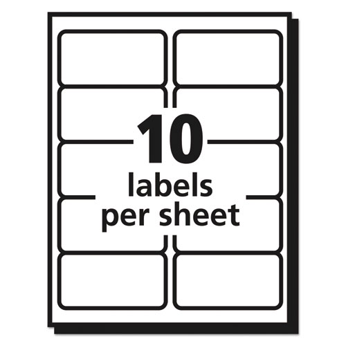 Picture of Matte Clear Easy Peel Mailing Labels w/ Sure Feed Technology, Laser Printers, 2 x 4, Clear, 10/Sheet, 50 Sheets/Box