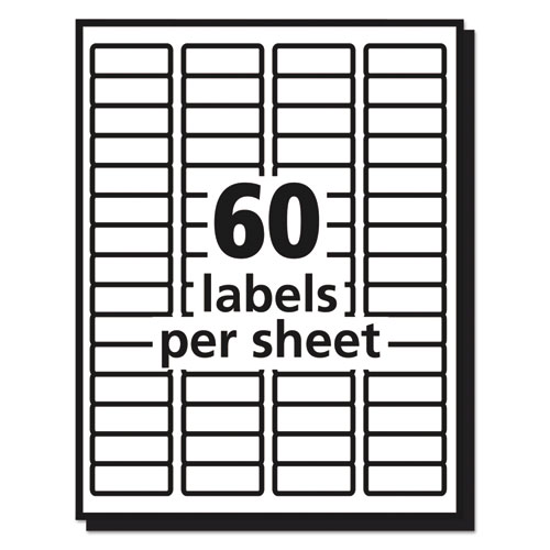 Picture of Matte Clear Easy Peel Mailing Labels w/ Sure Feed Technology, Laser Printers, 0.66 x 1.75, Clear, 60/Sheet, 10 Sheets/Pack