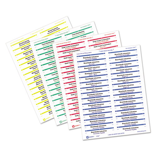 Picture of Removable File Folder Labels with Sure Feed Technology, 0.66 x 3.44, White, 30/Sheet, 25 Sheets/Pack