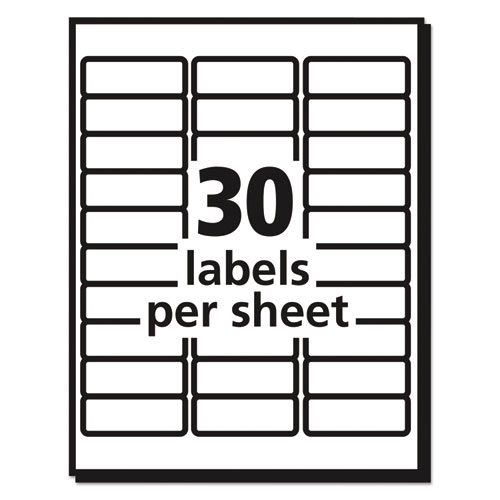 Picture of Matte Clear Easy Peel Mailing Labels w/ Sure Feed Technology, Laser Printers, 1 x 2.63, Clear, 30/Sheet, 25 Sheets/Box