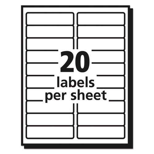 Picture of Matte Clear Easy Peel Mailing Labels w/ Sure Feed Technology, Laser Printers, 1 x 4, Clear, 20/Sheet, 50 Sheets/Box