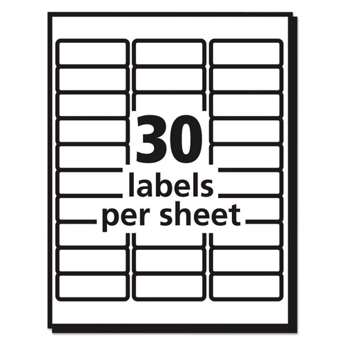 Picture of Matte Clear Easy Peel Mailing Labels w/ Sure Feed Technology, Laser Printers, 1 x 2.63, Clear, 30/Sheet, 10 Sheets/Pack