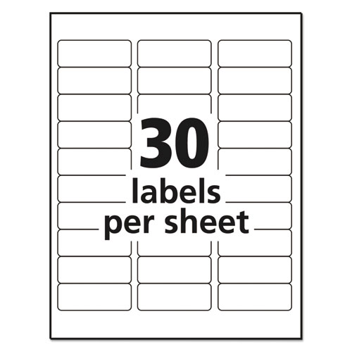 Picture of Matte Clear Easy Peel Mailing Labels w/ Sure Feed Technology, Inkjet Printers, 1 x 2.63, Clear, 30/Sheet, 10 Sheets/Pack