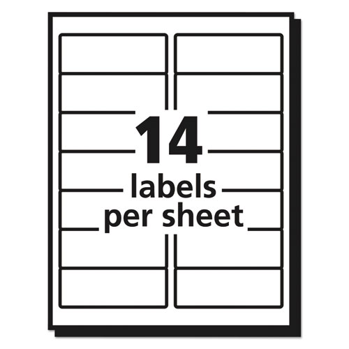 Picture of Matte Clear Easy Peel Mailing Labels w/ Sure Feed Technology, Inkjet Printers, 1.33 x 4, Clear, 14/Sheet, 25 Sheets/Pack