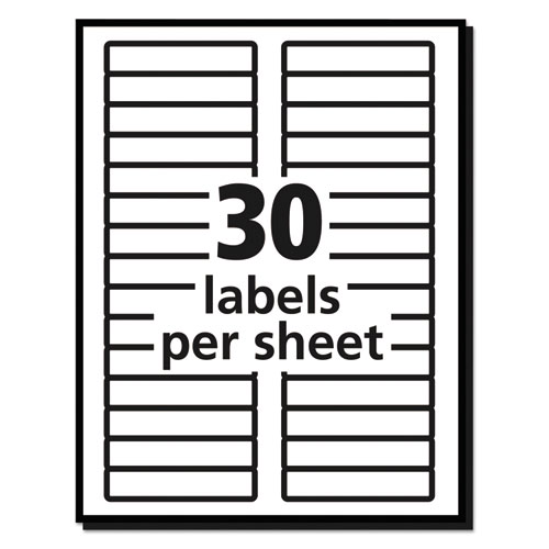 Picture of Removable File Folder Labels with Sure Feed Technology, 0.66 x 3.44, White, 30/Sheet, 25 Sheets/Pack