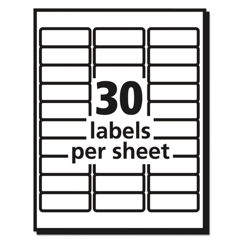 Picture of Matte Clear Easy Peel Mailing Labels w/ Sure Feed Technology, Inkjet Printers, 1 x 2.63, Clear, 30/Sheet, 25 Sheets/Pack