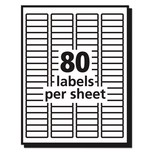 Picture of Matte Clear Easy Peel Mailing Labels w/ Sure Feed Technology, Laser Printers, 0.5 x 1.75, Clear, 80/Sheet, 25 Sheets/Box