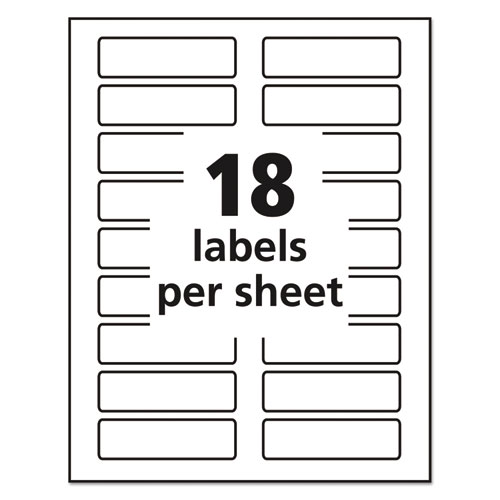 Picture of Removable File Folder Labels with Sure Feed Technology, 0.94 x 3.44, White, 18/Sheet, 25 Sheets/Pack