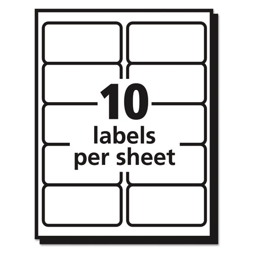 Picture of Matte Clear Easy Peel Mailing Labels w/ Sure Feed Technology, Inkjet Printers, 2 x 4, Clear, 10/Sheet, 25 Sheets/Pack