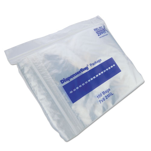 Picture of Plastic Zipper Bags, 2 mil, 7" x 8", Clear, 1,000 Bags/Box, 2 Boxes/Carton